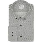 Emnana Beyaz Puantiyeli Siyah Regular Fit Print Gömlek - 41