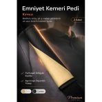 Emniyet Kemeri Kılıfı 2 Adet Deri Carbon Yumuşak Dolgulu Boyun Konfor Emniyet Kemer Pedi - X6