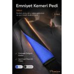 Emniyet Kemeri Kılıfı 2 Adet Deri Carbon Yumuşak Dolgulu Boyun Konfor Emniyet Kemer Pedi - Y3