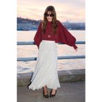 Emnora Balon Kol Premium Poplin Gömlek Bordo - L - XL