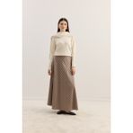 Emnora Ekose Kloş Etek Bej - L - XL