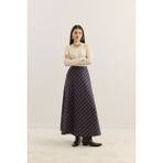 Emnora Ekose Kloş Etek Bordo - L - XL