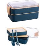 Emofom Fely 900 ml Beslenme Kabı Seti & Saklama Kabı & Lunch Box - Lacivert
