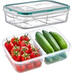 Emofom Fresh Box 2 Bölmeli Saklama Kabı 1000 ml Hava Geçirmez & Sıvı Sızdırmaz Beslenme Kabı