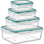 Emofom Fresh Box 4'lü Set (400 - 800 - 1400 - 2500 ml) Hava Geçirmez & Sıvı Sızdırmaz Saklama Kabı & Lunch Box - Şeffaf
