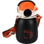 Emofom Gamer Termos Matara 500 ml Paslanmaz Çelik Pipetli Suluk (5 Yaş Üstü) Çocuk Suluğu 10 x 18 cm - Siyah