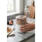 Emofom MixmeGO Müsli Kabı 650 ml Yoğurt Yulaf Saklama Kabı Beslenme Kabı Taşıma Saplı Çorba Kabı - Krem