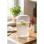 Emofom Ölçekli Sürahi 2000 ml Ölçülü Plastik Sürahi - Beyaz