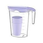 Emofom Pınar Sofra Sürahisi 2000 ml 4 Bardak Plastik Ölçülü Sürahi Set