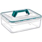 Emofom Saplı Fresh Box 5500 ml Hava Geçirmez & Sıvı Sızdırmaz Saklama Kabı & Lunch Box & Piknik Kutusu - Şeffaf