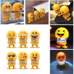 Emoji Smile Zıp Zıp Kafalar Mini Gülen Yüzler Araç Torpido & Masaüstü Süsü 6'lı Oyuncak Seti