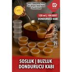 EMORFOHOME 100 Adet Sızdırmaz 120 ml Mini Saklama Kabı Sosluk Buzluk Kabı, Et Suyu, Kemik Suyu, Sos Kabı Mutfak