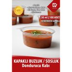 EMORFOHOME 100 Adet Sızdırmaz 30 ml Mini Saklama Kabı Sosluk Buzluk Kabı, Et Suyu, Kemik Suyu, Sos Kabı Mutfak