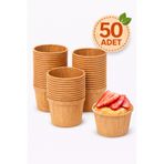 EMORFOHOME 50'li Kraft Muffin Cupcake Kalıbı Kek Kapsülü Naturel Kek Kalıbı , Safari Konsept , Airfryer Uyumlu