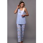 Emose Lohusa Hamile Pijama Takım Mavi