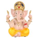 Emoshayoga Ganesha Heykeli - Hindu Fil Tanrı Dekorasyon Hint Fil Gövdesi Zenginlik Tanrısı Süs Yaratıcı Dekorasyon Hindu Tanrı Heykel Reçine Dekorasyon(renkli)