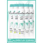 Emotion Aqua Kiss Kadın Alüminyumsuz Vegan Deodorant 5x150 Ml Hızlı Kurur, Leke Bırakmaz