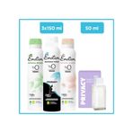 Emotion Invisible Fresh + Natural Bloom + Natural Breeze Kadın Sprey Deodorant 3 x 150 ML + Privacy Limited Edition Kadın Parfüm EDP 50 ML
