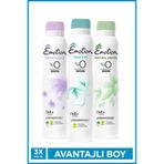 Emotion Kadın Alüminyumsuz Vegan Deodorant Set 3x200 Ml (Aqua Kiss, Natural Breeze,Detox Floral)