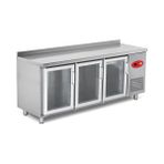 Empero 150x60x85 cm 2 Cam Kapılı Fanlı Tezgah Tipi Buzdolabı Inox