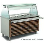 Empero Emp.ben.31 Empero Emp.ben.31 Sıcak Servis Ünitesi Üst Raflı Sürgü Standlı 1500X730x850/1350 (3 Sıcak+1 Nötr)