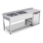 Empero EMP.E.72085-2EMT-R Alt Raflı 200x70x85 cm 2 Evyeli Tezgah Sağ