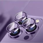 Empo Cases Apple iPhone 14 Pro ve 14 Pro Max Uyumlu %100 Safir Çizilmez Kamera Lens Koruyucu - Mor