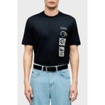 Emporio Armani % 100 Pamuk Regular Fit Bisiklet Yaka Baskılı T Shirt Erkek T Shirt EM004994 AF24470 UB118 - Lacivert - XL