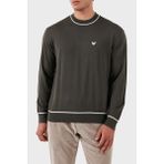 Emporio Armani % 100 Yün Regular Fit Bisiklet Yaka Kazak Erkek Kazak 6D1MXH 1mjlz F626 - Haki