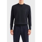Emporio Armani % 100 Yün Regular Fit Bisiklet Yaka Kazak Erkek Kazak 6R1MXG 1mngz F985 - Lacivert