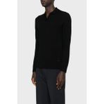 Emporio Armani % 100 Yün Regular Fit Polo Yaka Kazak Erkek Polo Yaka Kazak EM002479 AF19543 UC001 - Siyah
