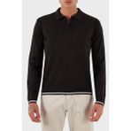 Emporio Armani % 100 Yün Regular Fit Yarım Fermuarlı Polo Yaka Kazak Erkek Kazak EM001512 AF14158 U6280 - Koyu Kahve - S