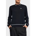 Emporio Armani % 100 Yünlü Bisiklet Yaka Kazak Erkek Kazak 6D1MXH 1mjlz F930 - Koyu Lacivert