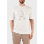 Emporio Armani Baskılı Pamuklu Regular Fit Bisiklet Yaka T Shirt Erkek T Shirt 3R1TT9 1juvz 0101 - Beyaz