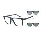 Emporio Armani EA 4258 50881W 54 Erkek Kare Aynalı Klipsli Mavi Kemik Güneş Gözlüğü
