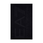 Emporio Armani EA7 Pamuklu Plaj Havlusu, Tonlu Maksi Logolu Plaj Havlusu, 7X000678 (Siyah)