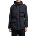 Emporio Armani EM003184 AF18503 UB118 - Lacivert Logolu Regular Kapüşonlu Şişme Erkek Mont