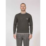 Emporio Armani Erkek % 100 Yün Regular Fit Bisiklet Yaka Logolu Gri Kazak EM003387 AF14697-U8120
