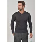 Emporio Armani Erkek Basic Kısa Kollu Logo Nakışlı Mavi Kazak 8N1M41 1M67Z-GRI - 56