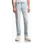Emporio Armani Erkek Dar Kalıp Mikro Desenli Düşük Bel Denim Mavi Jeans EM000668 AF24871-MB003 - 31 / 30