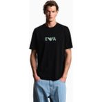Emporio Armani Erkek Dokuma Bisiklet Yaka Kısa Kollu Günlük Siyah T-Shirt EM005233 AF13715-UC001 - XL