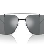 Emporio Armani Erkek Ea2150 Aviator Güneş Gözlüğü, Parlak Siyah/Açık Gri Aynalı Siyah, 57 mm