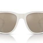 Emporio Armani Erkek Ea4216u Evrensel Fit Kare Güneş Gözlüğü, Mat Beyaz/Açık Kahverengi Aynalı Altın, 56 mm