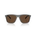 Emporio Armani Erkek Ea4237 Kare Güneş Gözlüğü, Mat Gri/Koyu Kahverengi, 57 mm