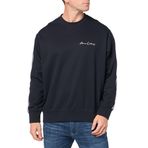 Emporio Armani Erkek İmzalı Logo Streç Poli Viskon Bisiklet Yaka Sweatshirt, Lacivert, L