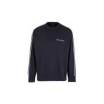 Emporio Armani Erkek İmzalı Logo Streç Poli Viskon Bisiklet Yaka Sweatshirt, Lacivert, XL