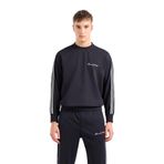 Emporio Armani Erkek İmzalı Logo Streç Poli Viskon Bisiklet Yaka Sweatshirt, Lacivert, XXL