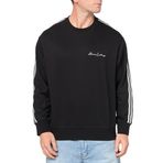 Emporio Armani Erkek İmzalı Logo Streç Poli Viskon Bisiklet Yaka Sweatshirt, Siyah, M