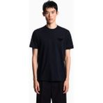Emporio Armani Erkek Incelikli Işlenmiş Logo Kısa Kol Bisiklet Yaka Pamuklu Lacivert T-Shirt EM002832 AF12955-UB118