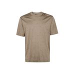 Emporio Armani Erkek Kartal İşlemeli Regular Fit Yuvarlak Yaka Kısa Kollu Kahverengi T-Shirt -F6064 EM001400 AF10017